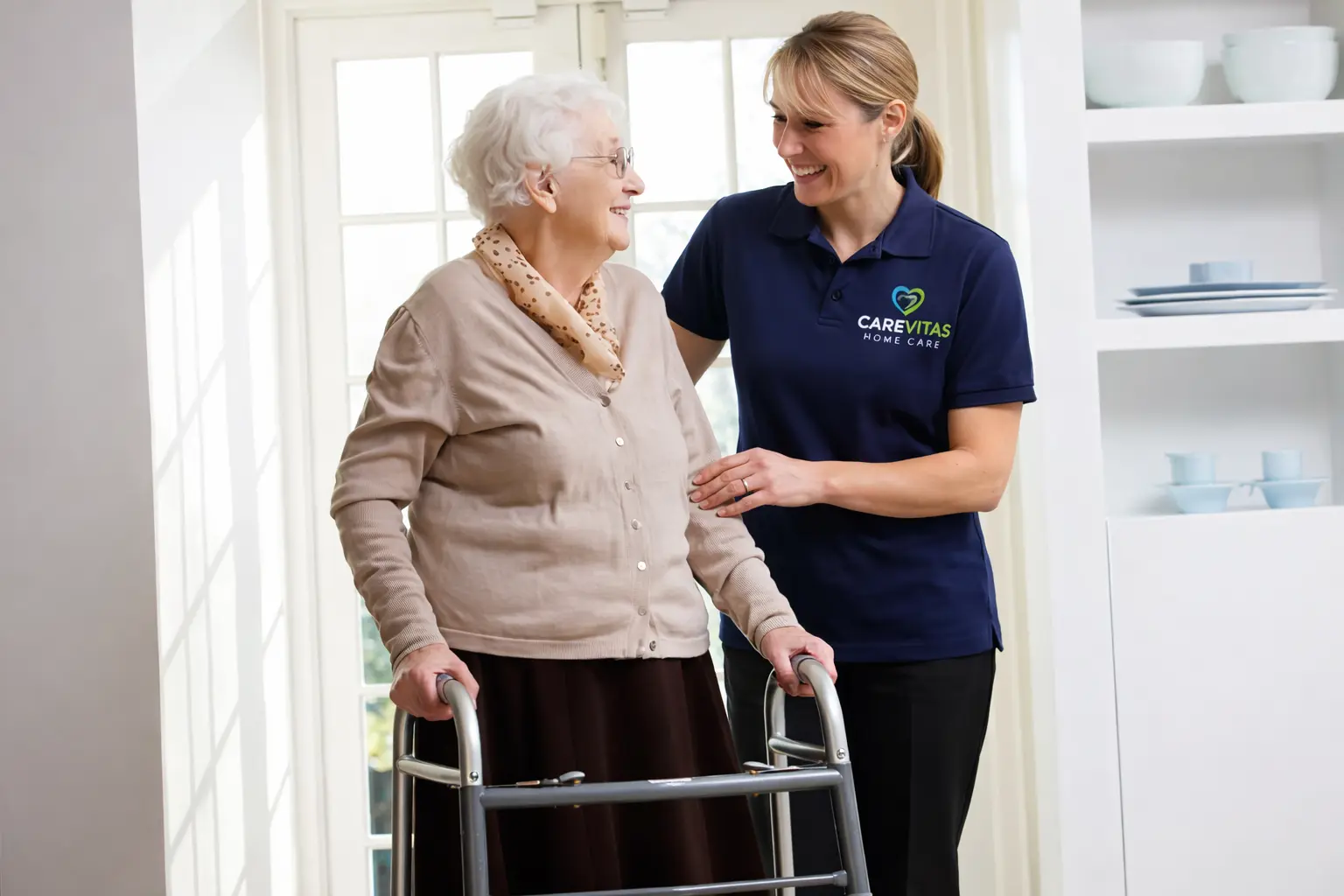 CareVitas caregiver providing personal care at home