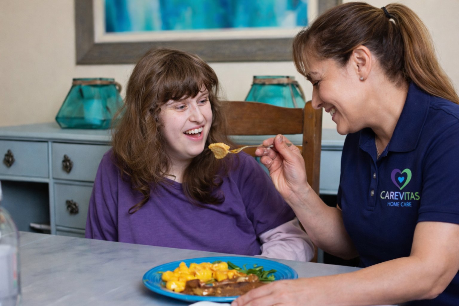 CareVitas caregiver providing personal care at home