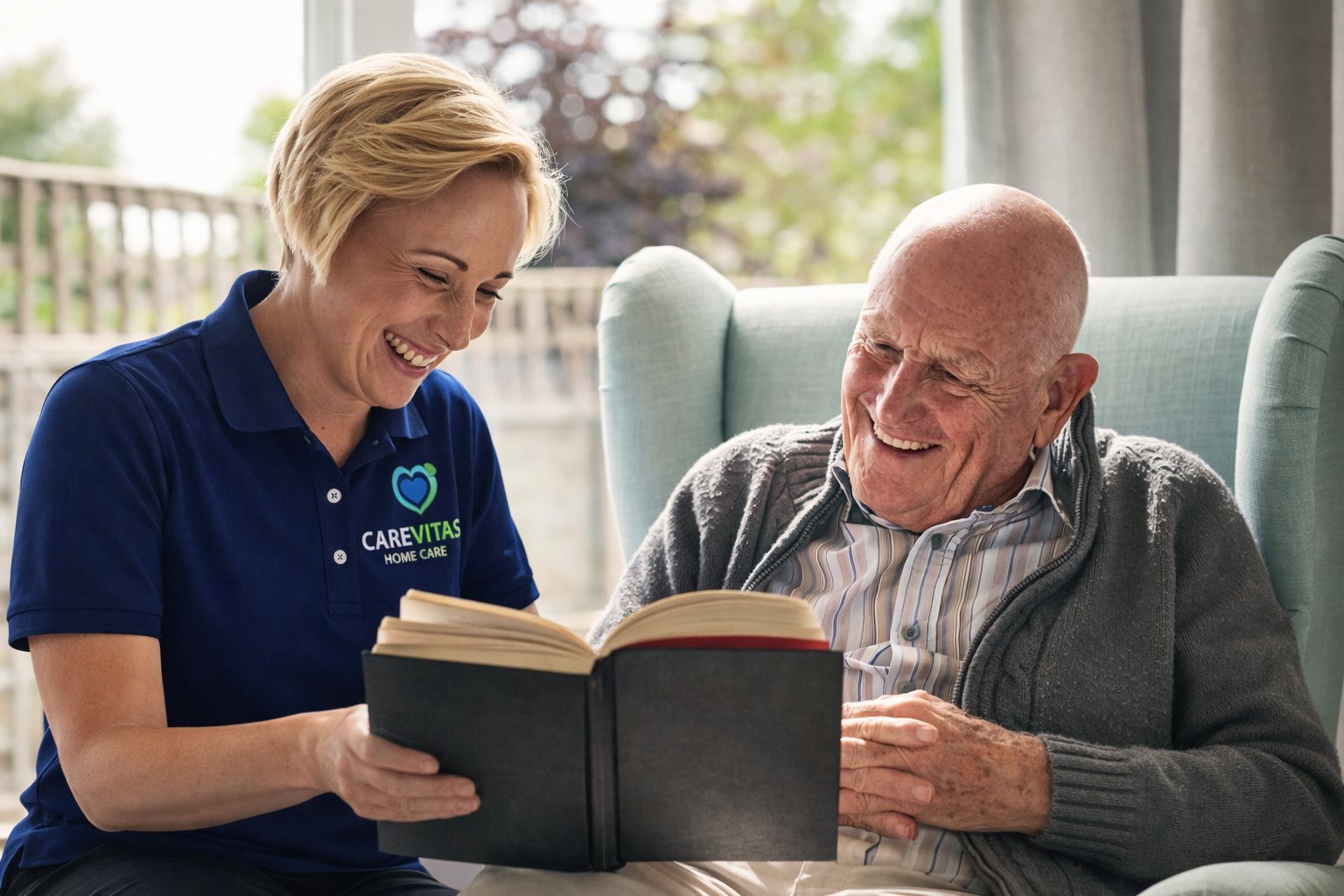 CareVitas caregiver providing personal care at home