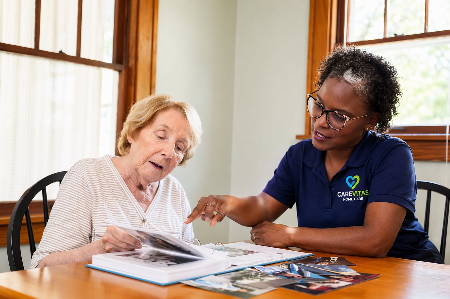 CareVitas caregiver providing personal care at home