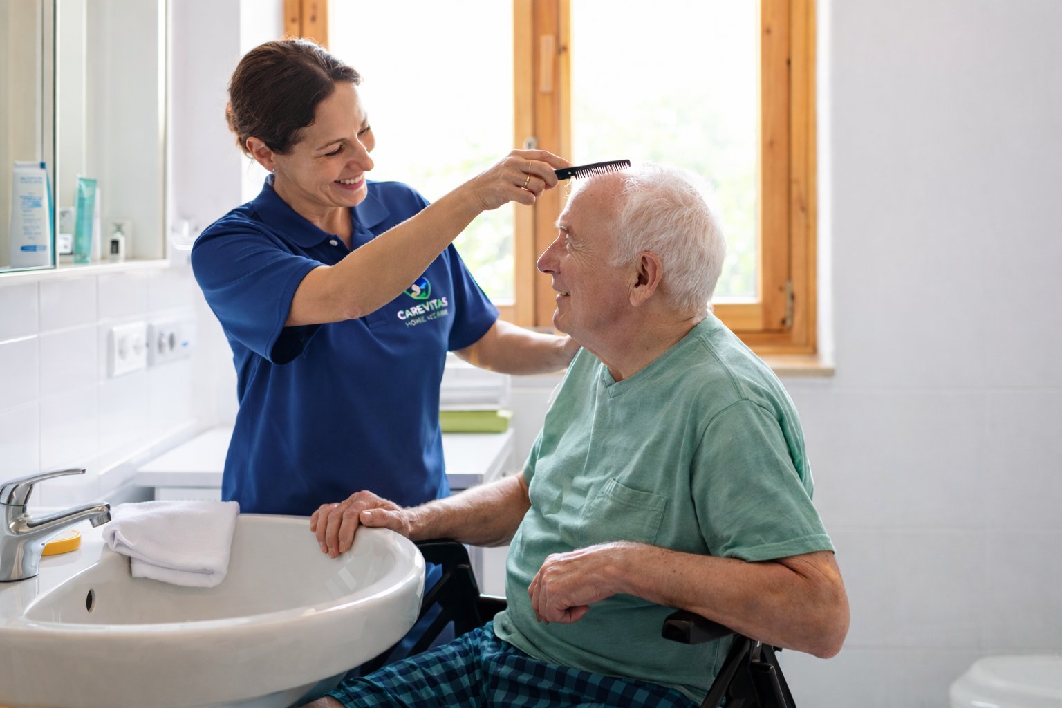 CareVitas caregiver providing personal care at home