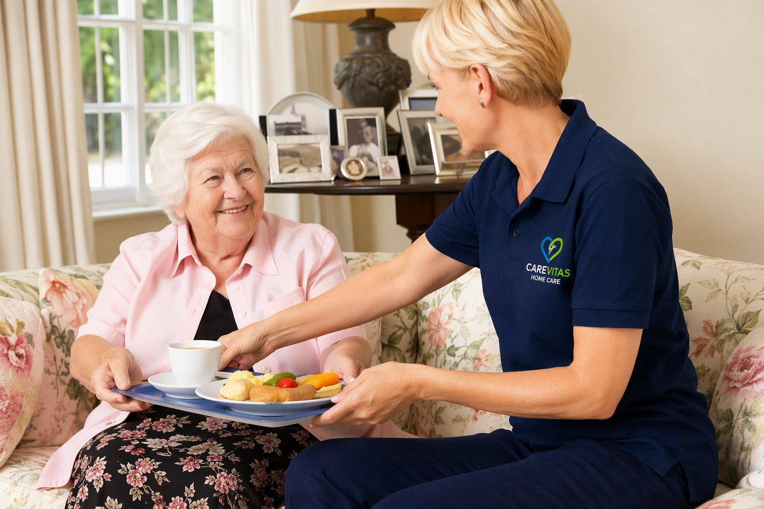 CareVitas caregiver providing personal care at home