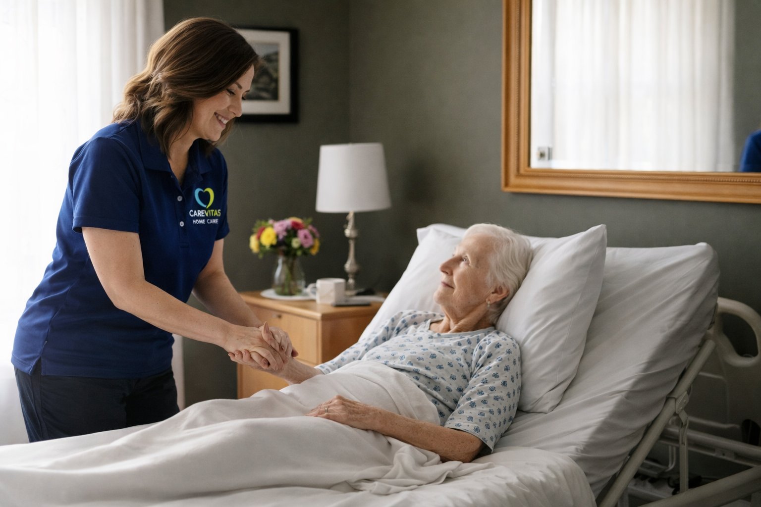 CareVitas caregiver providing personal care at home